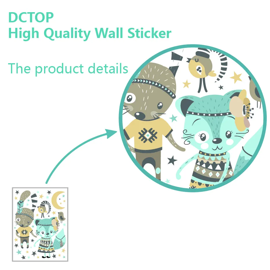 Lovely Tribe Mr Rabbit and Ms Cat Sticker Children kid Moon Stars Decals Home Art Bedroom Nursery Room Door Decoration Wallpaper (3)