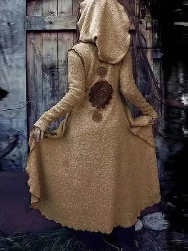 Женский костюм вампира CosplayWitch Wicca шерстяное пальто с капюшоном и принтом |