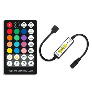 

DC5-24V Mini 3Keys IR RGB LED Dimmer Wireless Controller 28Keys Remote Control Switch for SMD Brightness Dimming Strip Light