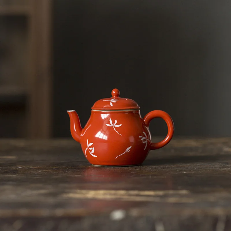 

Dehua-Retro Red Керамический чайник, чайник для горячей и холодной воды, чайный сервиз Кунг-фу, чайник, 150 мл