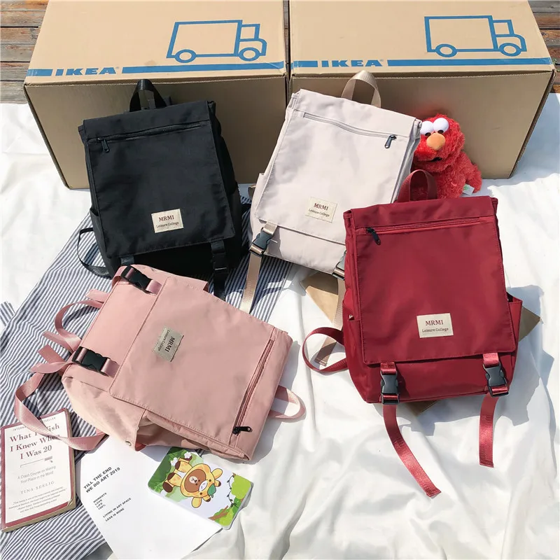

Prepy Style Nylon Backpack Women Leisure College School Bagpack Large Capacity Travel Shoulder Bags For Teenage Girls 2019