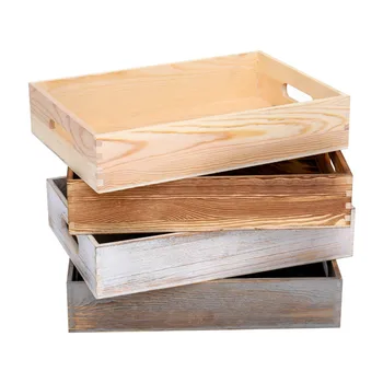 

Retro Succulent Wooden Box Rectangular Desktop Organizing Storage Box Creative Distressed Sundries Storage Box