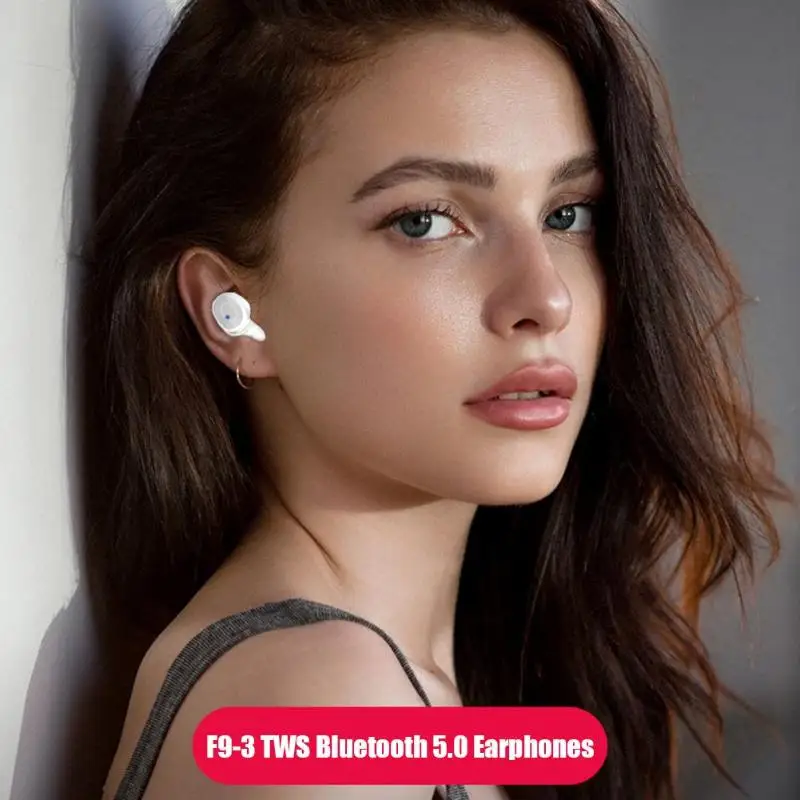 F9-3 Tws Bluetooth 5,0 Наушники Беспроводные спортивные Близнецы наушники белый черный выбор чувствительность 108+ 2 дБ
