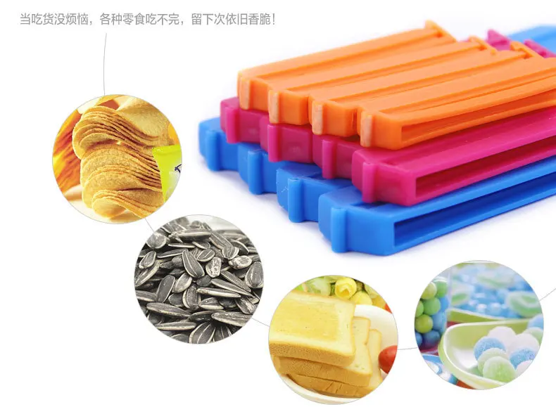 Food Kaifeng Clip Creative Candy Color Sealing Clip Plastic Bag Sealing Clip Freshness Snacks Tea Leaf Sealing Clip