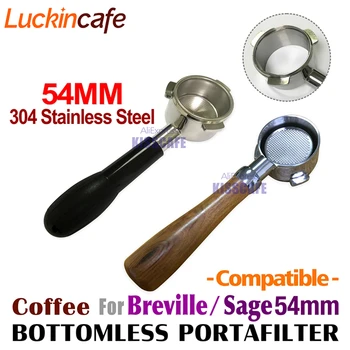 

54mm Coffee Bottomless Portafilter For Breville 870/878/880 Filter Basket Replacement Professional Coffee Machine Accessory