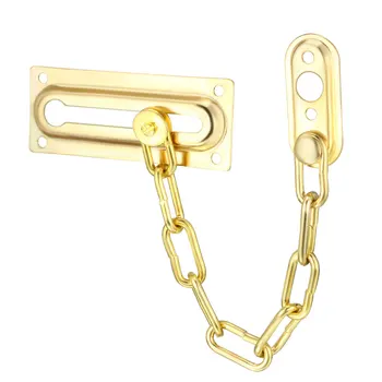 

uxcell Chain Door Guard with Screws Chain Lock for Door and Home Security, Gold Painted Iron, 2 pcs