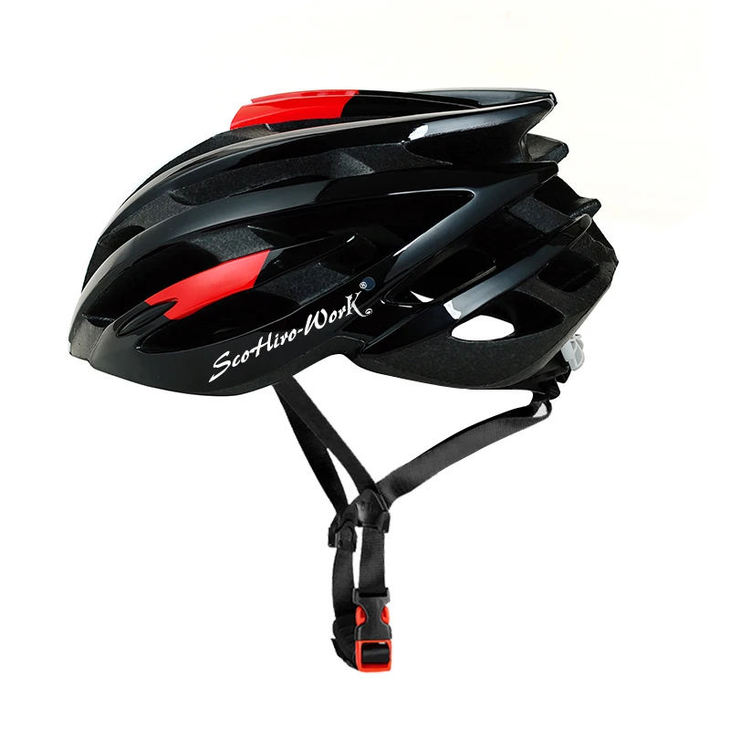 BLACK RED Scohiro-work Сверхлегкий велосипедный дорожный mtb Горный XC Trail гоночный велосипедный шлем для мужчин casco шлем Ciclismo 54-61 - Цвет: BLACK RED