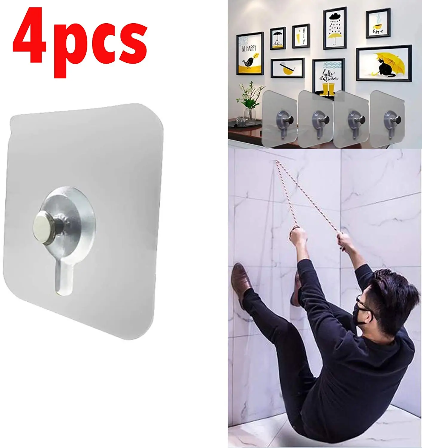 4pcs Cross Stitch Wall Painting Hole Hook Self Adhesive Hole Nail