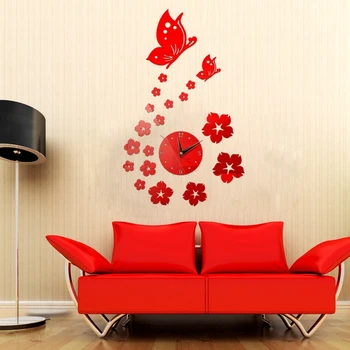 

New Creative Diy Large Acrylic Mirror 3D Wall Clock Quartz Watch Single Face Clocks Modern Home Decoration Living Room Stickers