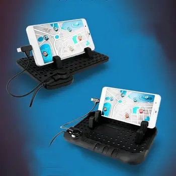 

Car Charging Anti-skid Pad Mobile Phone Seat One Line Two Charge Double Slot Design Fast Charging Designed for Driving T