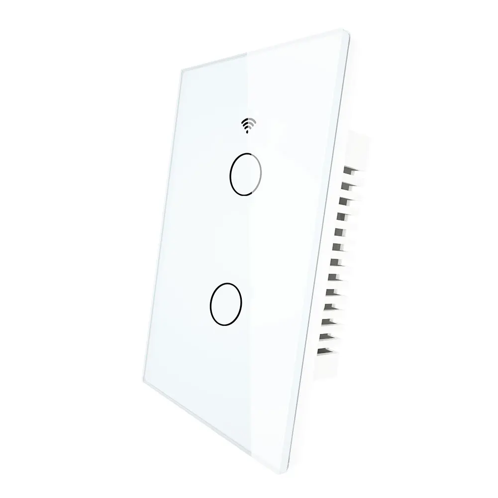 2 gang switch Wi-Fi Смарт настенный светильник переключатель Стекло Панель RF433 приложение Smart Life приложение Tuya дистанционного Управление работает с Amazon Alexa Google Home 1/2/3 - Цвет: 2 gang switch
