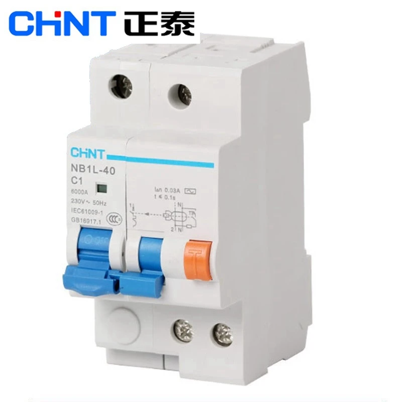 CHINT NB1L 63 RCBO 1P + N 63A 40A 30mA 220V MCB автоматический выключатель работающий от остаточного