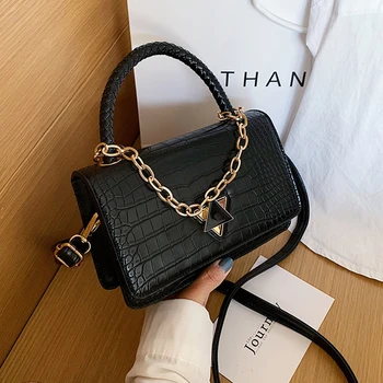 

Stone Pattern PU Leather Crossbody Bags For Women 2020 New Small Totes With TOP Handle Lady Shoulder Messenger Bag Handbags