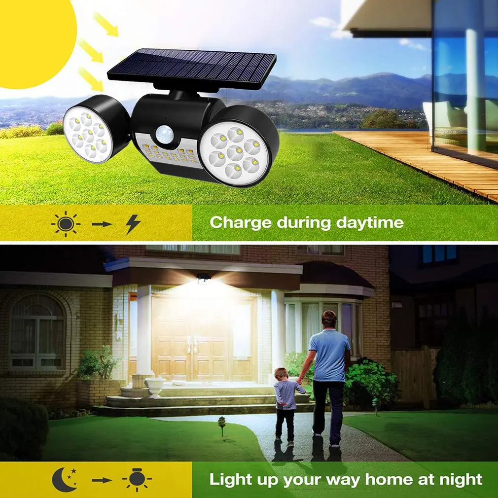 New Solar Induction Control LED Lights Courtyard Corridor Spotlights Outdoor Waterproof 30 Lights Landscape Wall Lights