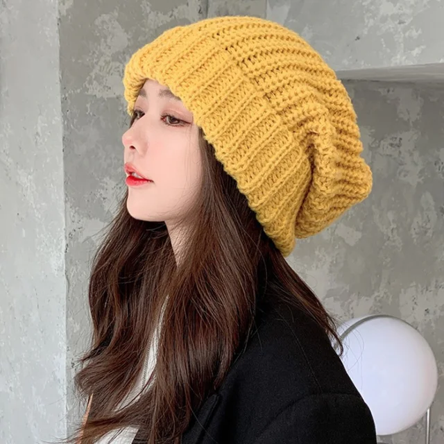 New Beanie Skull Cap Winter Ski Snow Cap Fur Pom Poms Women Hats Female  Skullie