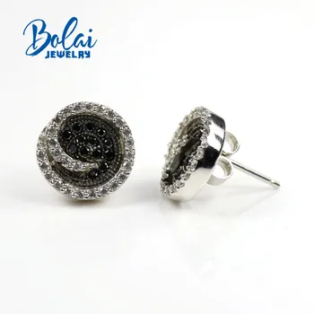 

925 sterling silver natural black spinel earrings，Simple style design, suitable for any collocation of exquisite accessories