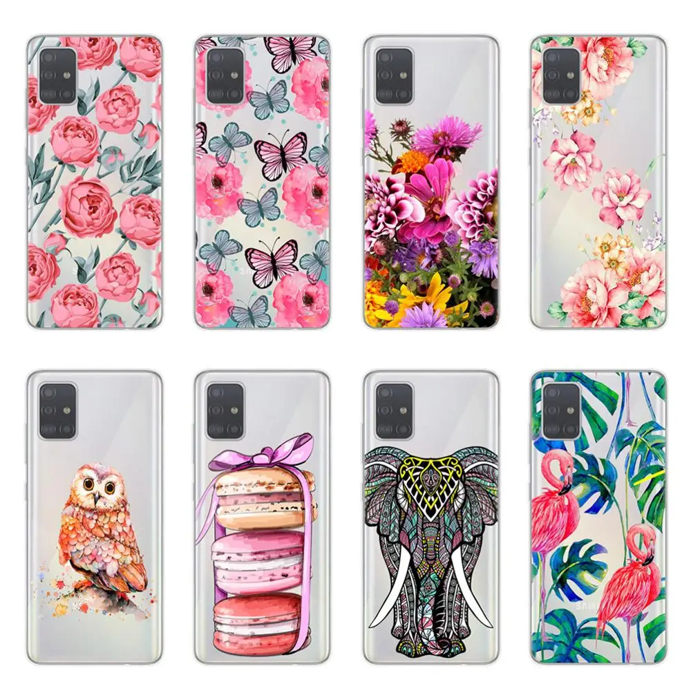 Чехол с цветами для Samsung Galaxy A10 A20 A30 A40 A50 A70 A51 A71 силиконовый чехол-накладка S20 Plus