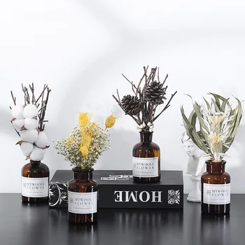 

Natural Dried Flower Home Wedding Decoration Gift Real Plant Bouquet Ornaments Christmas Shopwindow Accessories Including Box