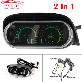 

2 Functions 12v/24v Universal Truck Car Oil Pressure Gauge + Water Temperature Gauge Set Meter Sensor Oil Pressure Indicator