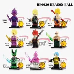 Один продажа строительные блоки фигурки Dragon Balls Вегета идеальный Cell Majin Buu Гохан Bulma Bardock Кирпичи Детские игрушки KF6030