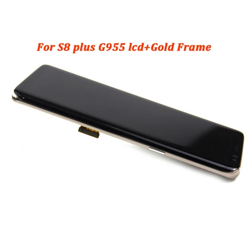 Для samsung S8 lcd с рамкой для samsung Galaxy S8 Plus lcd G955 S8 G950 G950F Дисплей lcd сенсорный экран дигитайзер протестирован - Цвет: S8 Plus Gold Frame