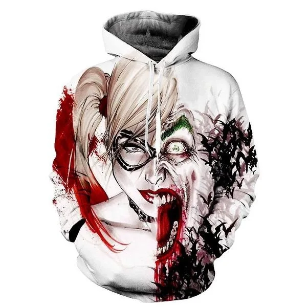 picture color Фильм Стивен Кинг Это отряд самоубийц клоун Pennywise толстовки Хэллоуин косплей костюм для мужчин 3d принт Джокер толстовка с капюшоном - Цвет: picture color