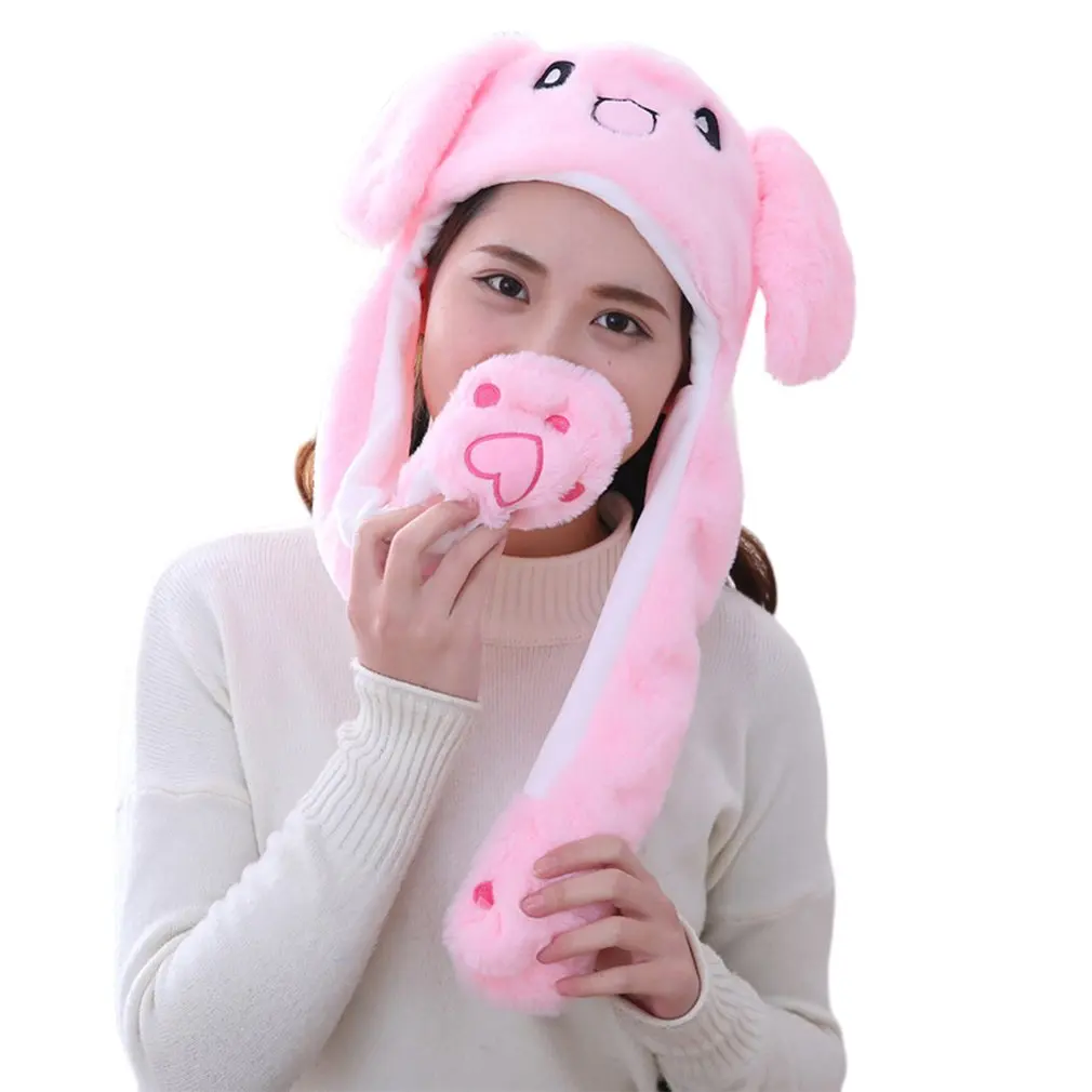 2021 New Rabbit Women's Hat Beanie Plush Can Moving Bunny Ears Hat with Movable Ears Hat for Women/Child/Girls 2021 New Rabbit Women's Hat Beanie Plush Can Moving Bunny Ears Hat with Movable Ears Hat for Women/Child/Girls