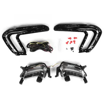 

1 Pair DC12V Waterproof Dual Color Car LED DRL Daytime Running Light Fit for Hyundai Elantra 2016 2017 2018 2019