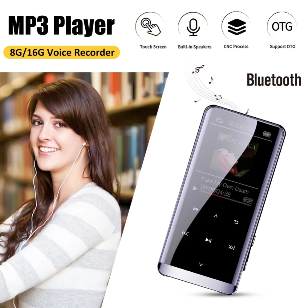 

Bluetooth 4.2 Touch Screen 1.8 inch Mini HIFI 5D MP3 Music Player OTG MP3 Player Voice Recorder 8GB Ultra thin MP3 Player