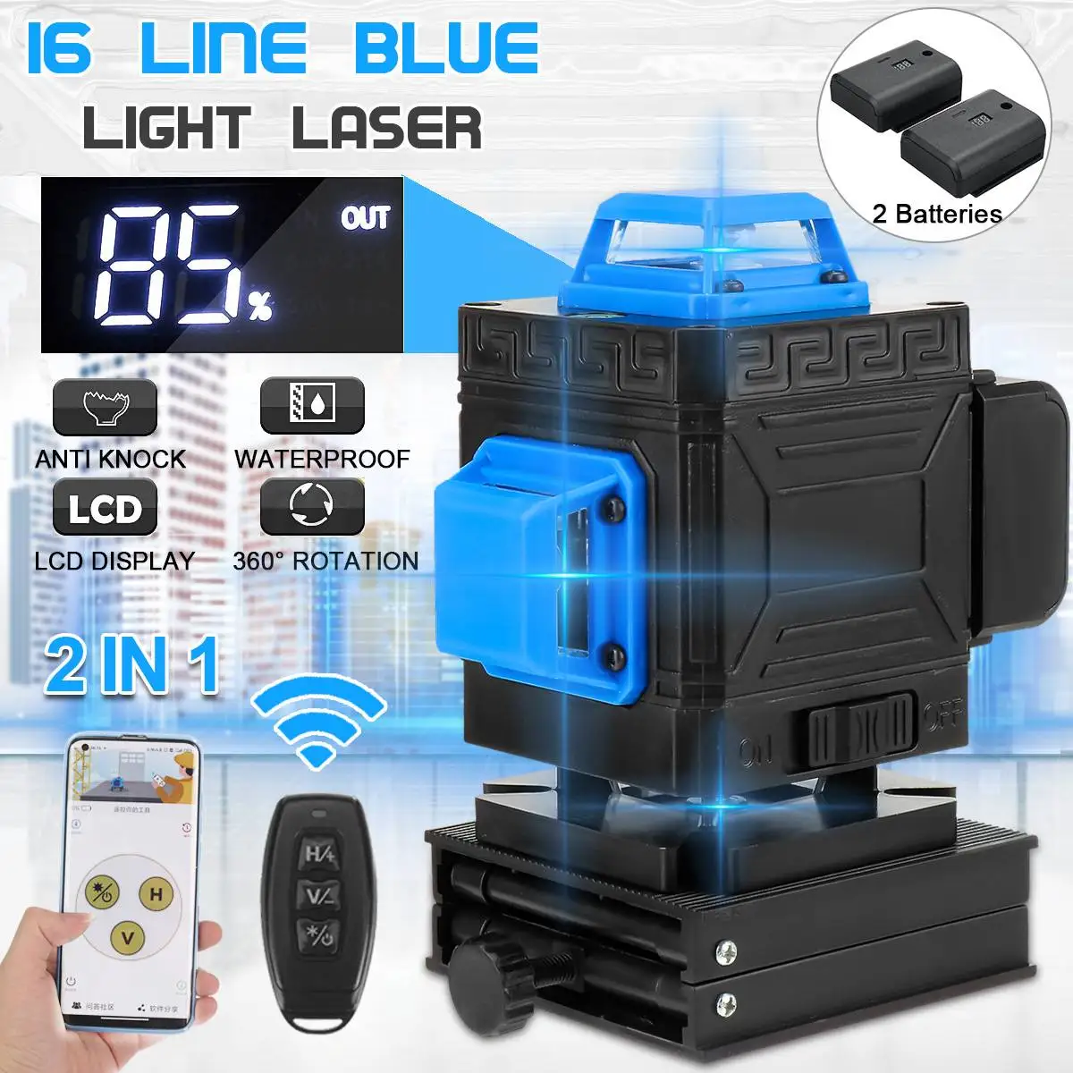 16 Lines 4d Laser Level App Control Selfleveling 360 Horizontal And