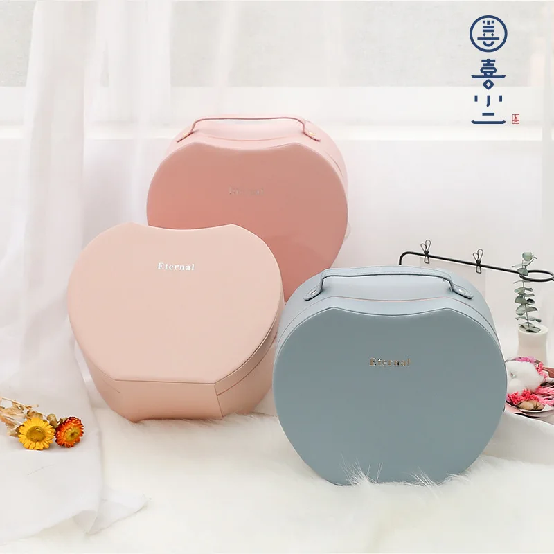 

Creative apple type Leather Flower Boxes Bouquet Florist Gift Packing Box Valentine's Day Rose Boxes Wedding Party Decoration