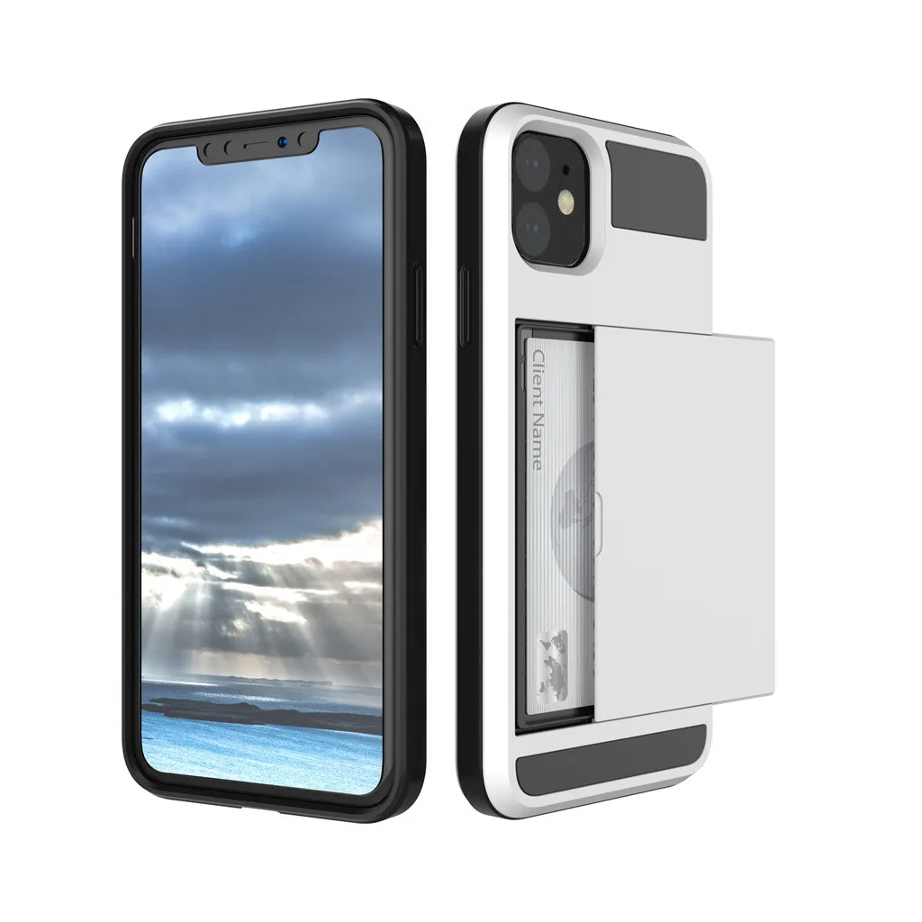 Для IPhone 11 11 Pro Max Чехол Мягкий ТПУ Жесткий PC карамельный цвет чехол-бумажник s Чехол для IPhone 11 Pro Max слот для карт чехол