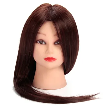 

New 24 Fiber Brown Hair Training Head Mannequin Head Nice female Doll Hair styling Head Hair Mannequin manikin Head Hairdressing