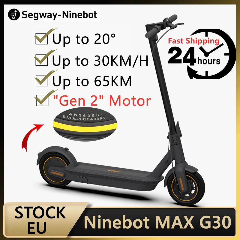 ЕС наличии оригинал Ninebot MAX G30 Smart Электрический Скутер Складной KickScooter 65 км