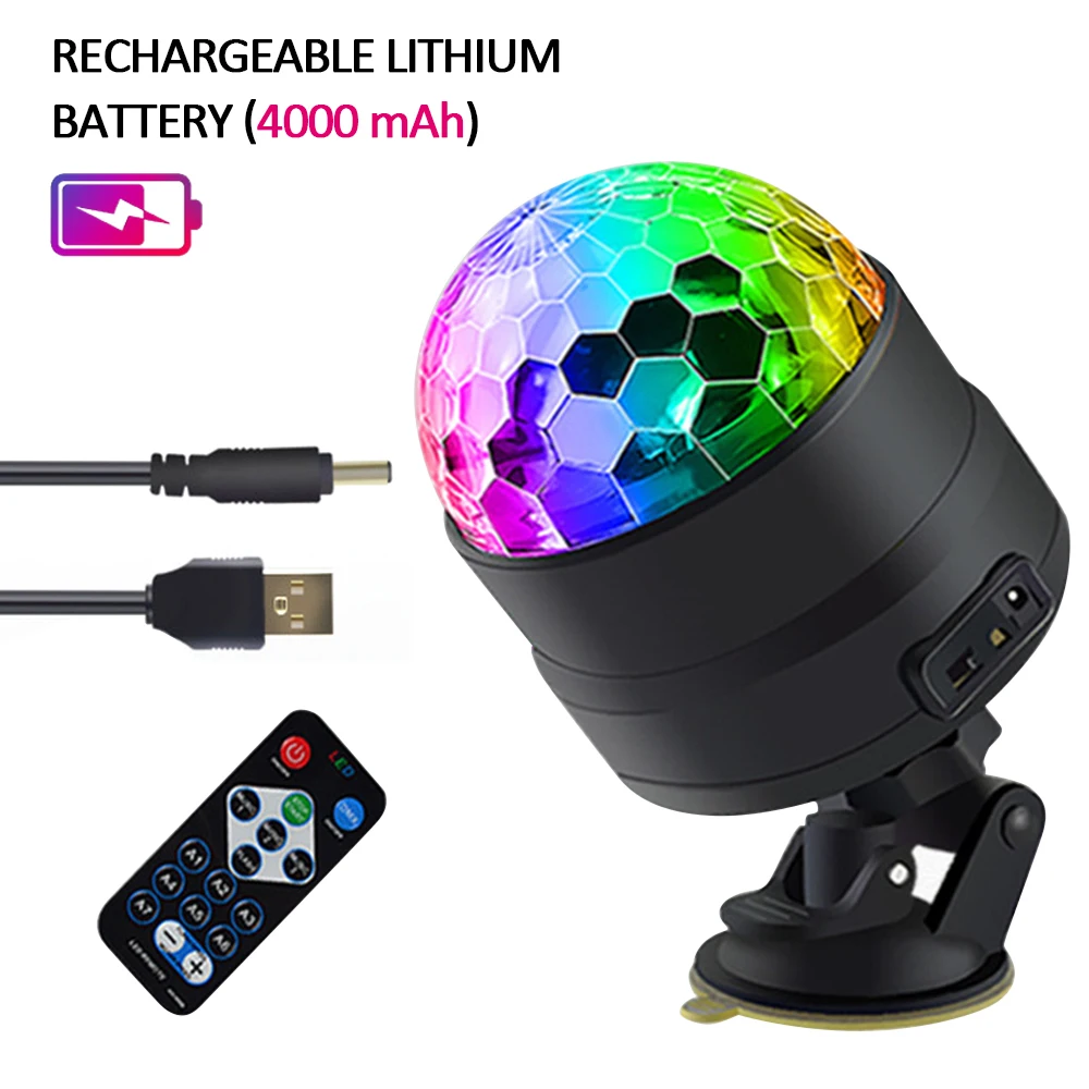 Charged lithium batt Светодиодный USB RGB окружающий свет автомобиля вспышка Автоматическое вращение Авто Голосовое управление Романтика для праздничной вечеринки лампа дистанционного стайлинга лазер - Испускаемый цвет: Charged lithium batt