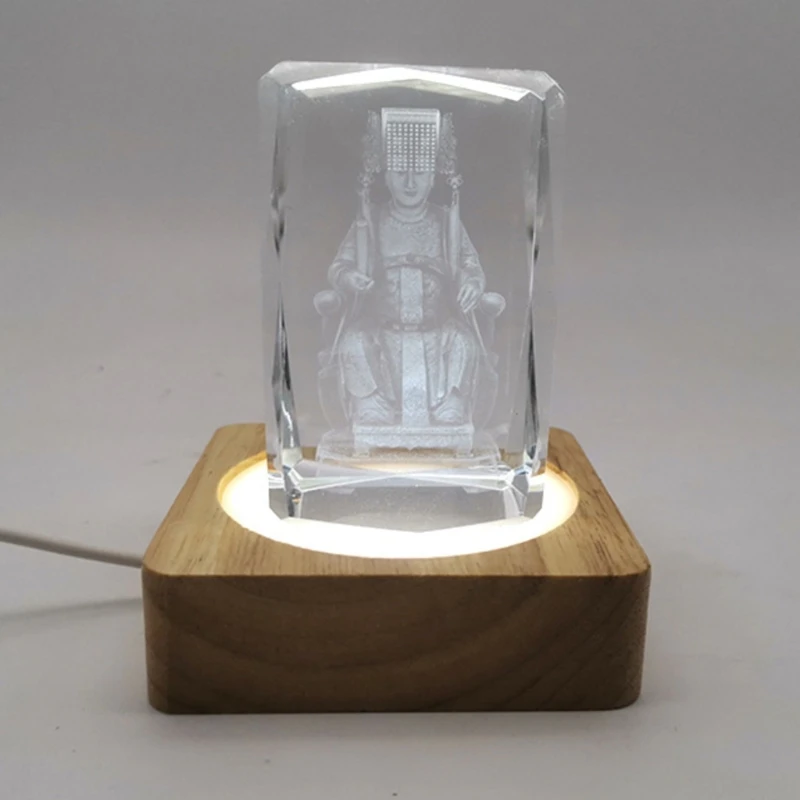 Светодиодный ночсветильник 3D настольная лампа с USB Хрустальное стекло