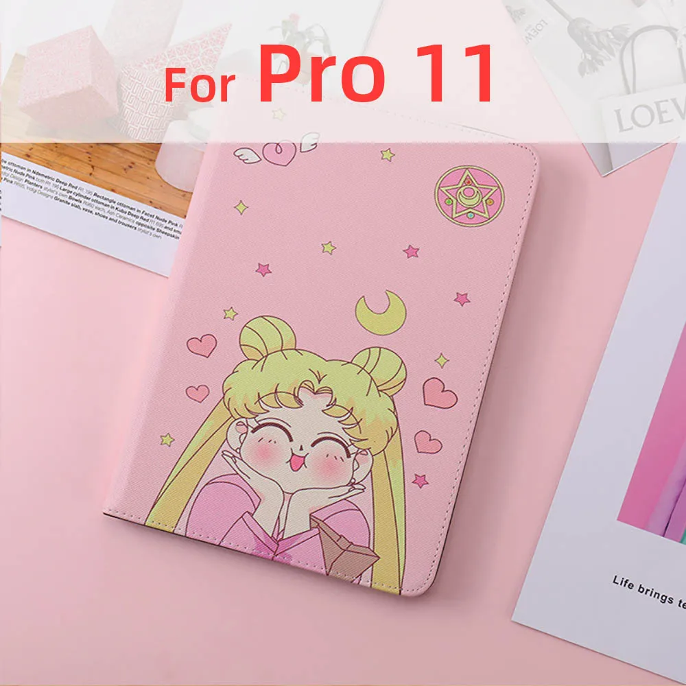 Cute Pro 11 Сейлор Мун Чехлы для iPad Pro 10,5 11 IPad Air 1 2 IPad Mini 3 4 5 A1823 A1475 A2125 прекрасные кожаные обложки автоматическое выключение - Цвет: Cute Pro 11