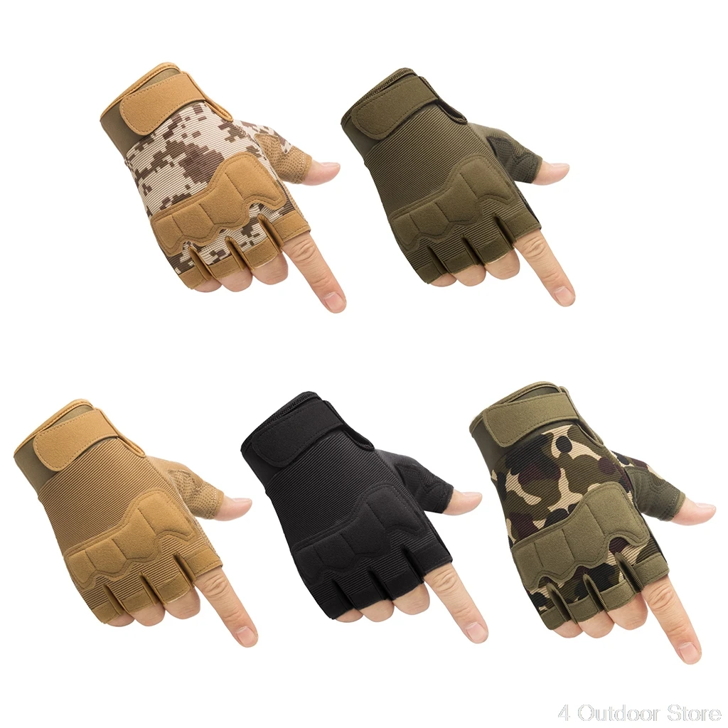 Перчатки мужские камуфляжные защитные без пальцев для спорта на открытом