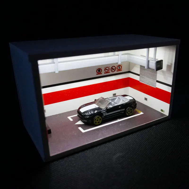 Модель автомобиля из сплава в масштабе 1:64 подземный гаражный шкаф с светильник