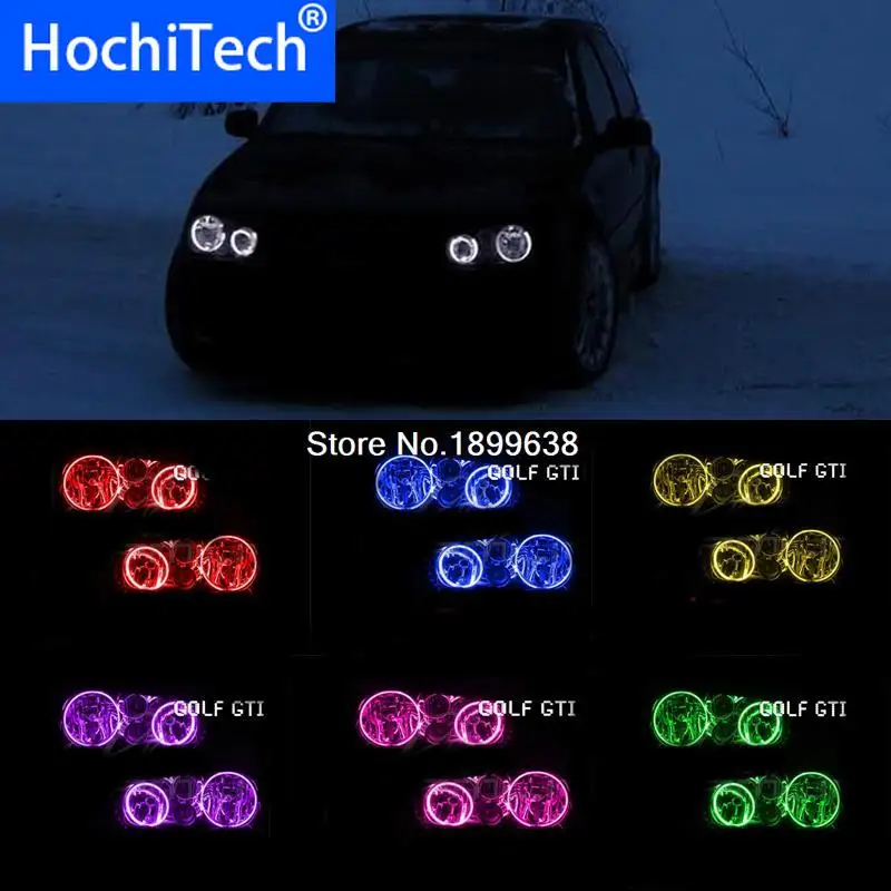 Для VW Volkswagen Гольф 4 GT 1998 2004 светодиодный периметр фар колец halo многоцветный RGB
