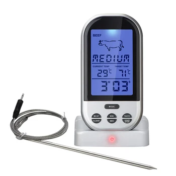 

Wireless Digital Thermometer LCD BBQ Grill Meat Kitchen Oven Food Cooking Thermometer BBQ Tools