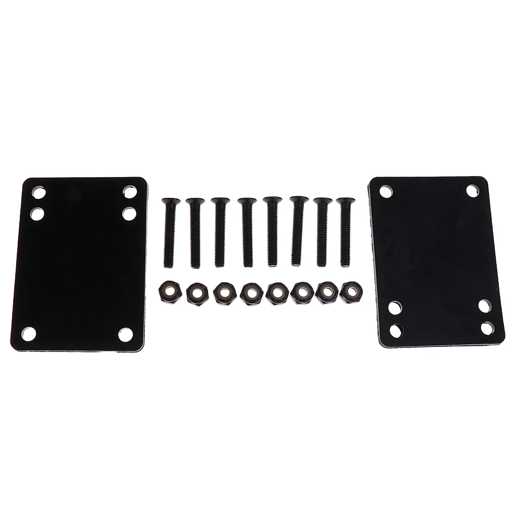 Skateboard Riser Pads Longboard Hardware Screw Set High Strength Black 3mm Pad+6mm Pad Skateboard Parts Skateboard Accessories