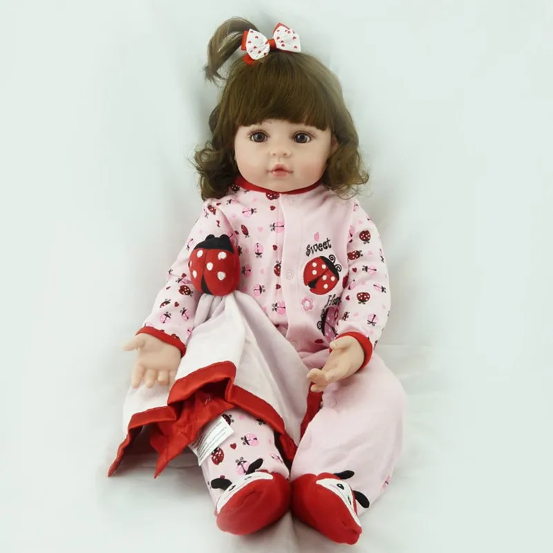 

47/58cm Bebes Reborn Cute Girl Soft Silicone Reborn Lifelike Toddler Baby Dolls Com Corpo De Silicone Christmas Surprice Gifts