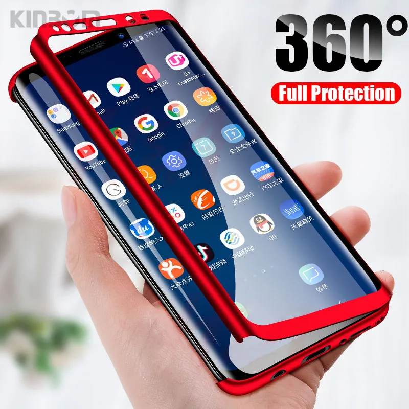 

KINBOM 360 Full Protective case For samsung galaxy s9 cases s10 s6 s7 edge Case For Samsung Note 8 S9 S8 Plus Capa With Film