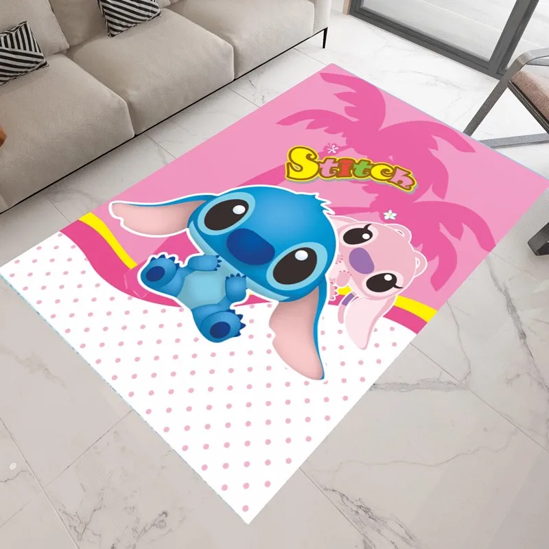 Lilo Stitch Carpet Cartoon Flannel Square Floor Mat Door Mat Rugs Disney  Cartoon Home Decor Non