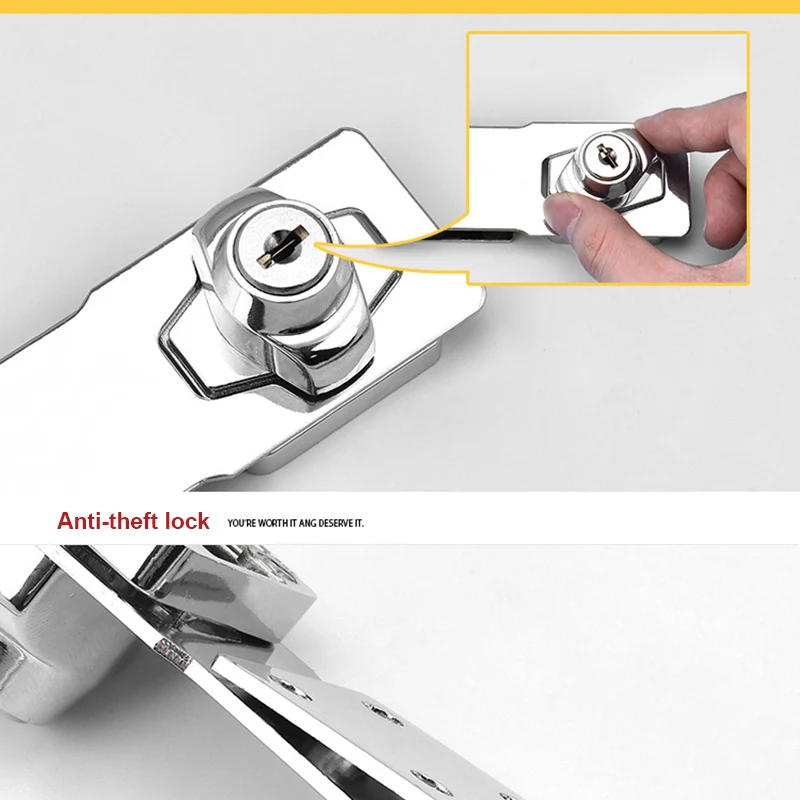 

Keyed Hasp Lock Twist Knob Keyed Locking Hasp for Small Doors Drawer Cabinet AC889