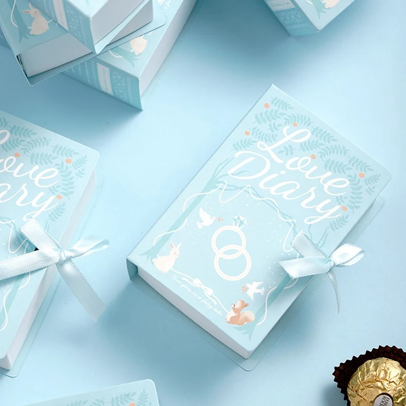 10 шт. синий фиолетовый коробка для свадебных сахара окне золочение Подарочная коробка для свадьбы; конфет поставки Коробки для украшения с лентой