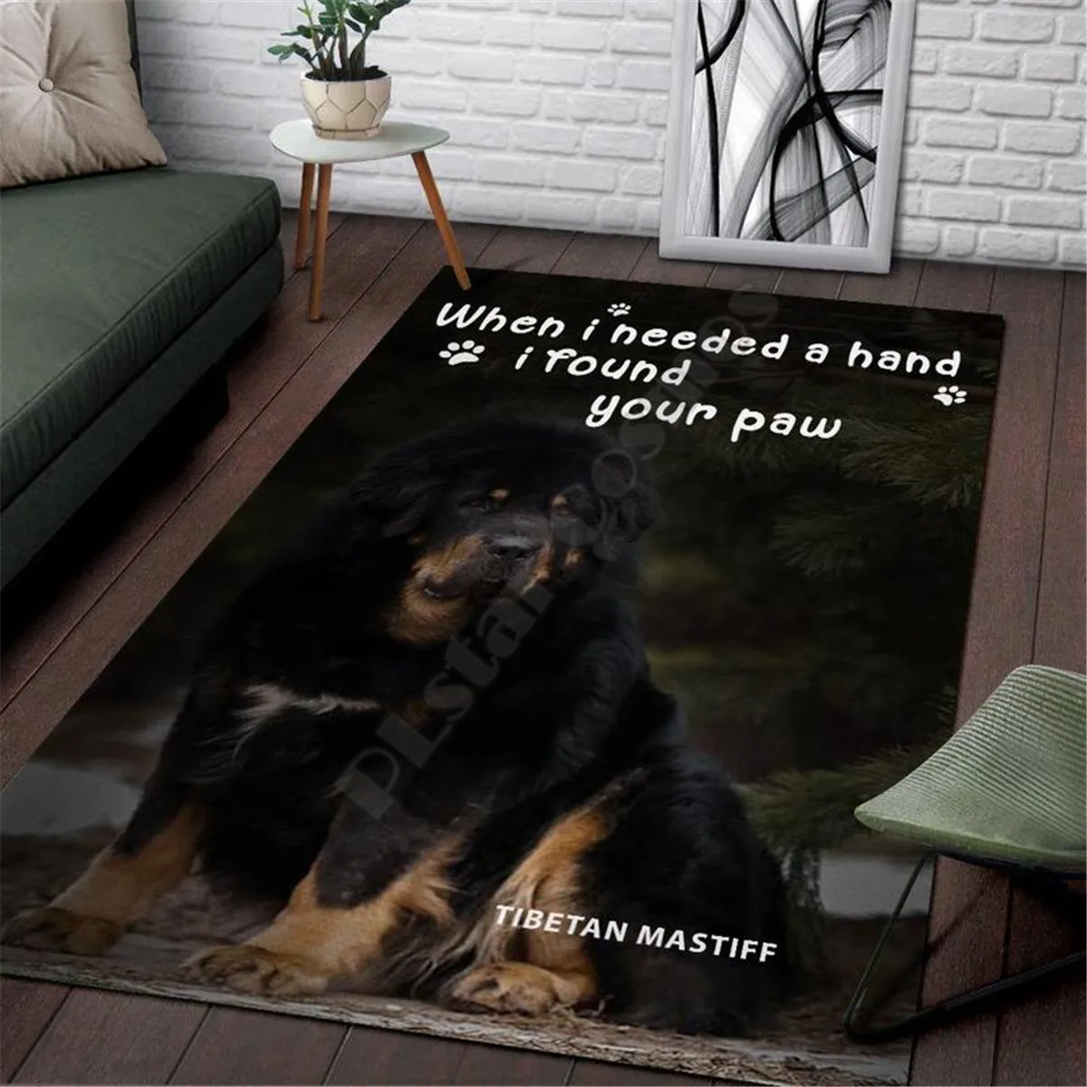 

Tibetan Mastiff Area Rug 3D All Over Printed Non-slip Mat Dining Room Living Room Soft Bedroom Carpet 12