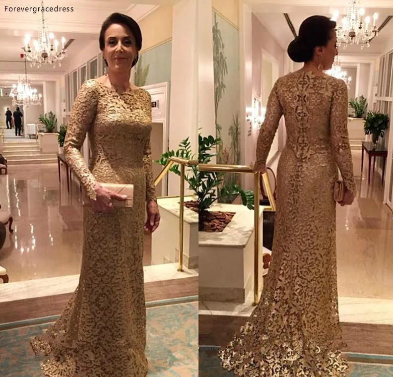 Elegant Lace Moeder van de Bruid Jurken Lange Mouwen Formele Vrouwen Dragen Avond Wedding Party Gasten Jurk Plus Size Elegant Lace Moeder van de Bruid Jurken Lange Mouwen Formele Vrouwen Dragen Avond Wedding Party Gasten Jurk Plus Size