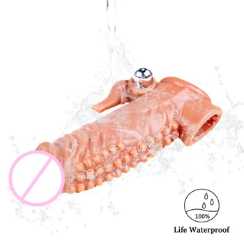 Silicone Condom Penis Sleeve for Penis Enlargement for Men Sex Toys for Couples Cock Sleeve Linen Nozzle Condoms With Tendrils 6